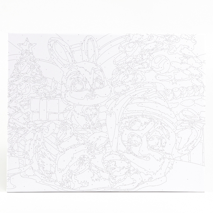 Картина по номерам на новый год на холсте с подрамником «Милые зверята с подарками», 40 х 50 см Картина по номерам на новый год на холсте с подрамником «Милые зверята с подарками», 40 х 50 см