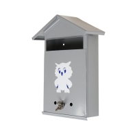 Ящик почтовый с замком, вертикальный, &laquo;Домик&raquo;, серый