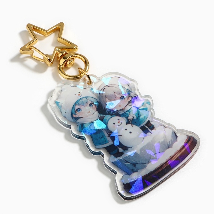 Брелок новогодний, для ключей, голографический &laquo;Тепла и уюта&raquo; 3.9 х 10 см