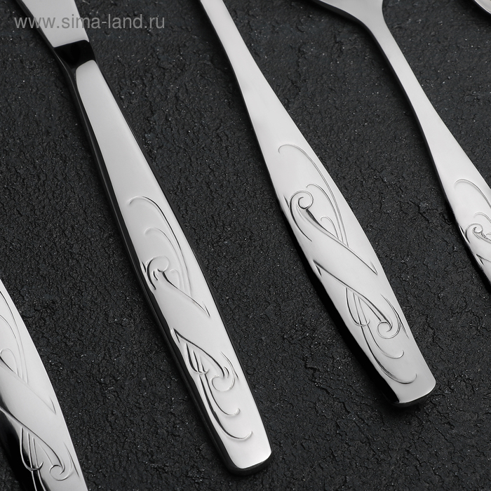 Набор столовый &laquo;Лира&raquo;, 30 предметов, декоративная коробка, цвет серебряный