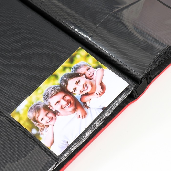 Фотоальбом на 600 фото 10х15 "Гладкость" кожзам, красный 34,5х5,5х36,5 см