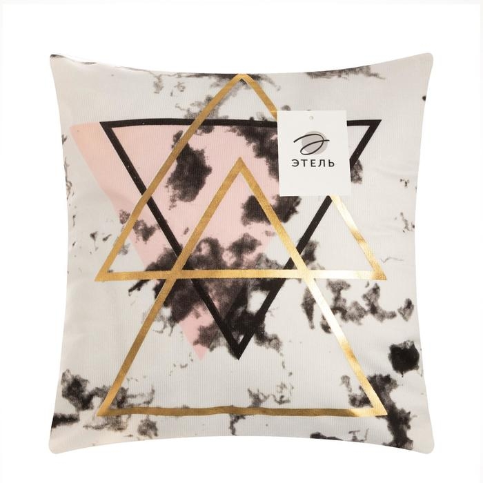 Наволочка декоративная Этель &laquo;Треугольники&raquo; 40х40 см, велюр