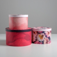 Набор коробок 3 в 1, упаковка подарочная, &laquo;Цветы&raquo;, 18 х 18 х 13‒25 х 25 х 15 см