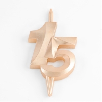 Свеча в торт "Юбилейная", цифра 15, 10 см, шампань Свеча в торт "Юбилейная", цифра 15, 10 см, шампань