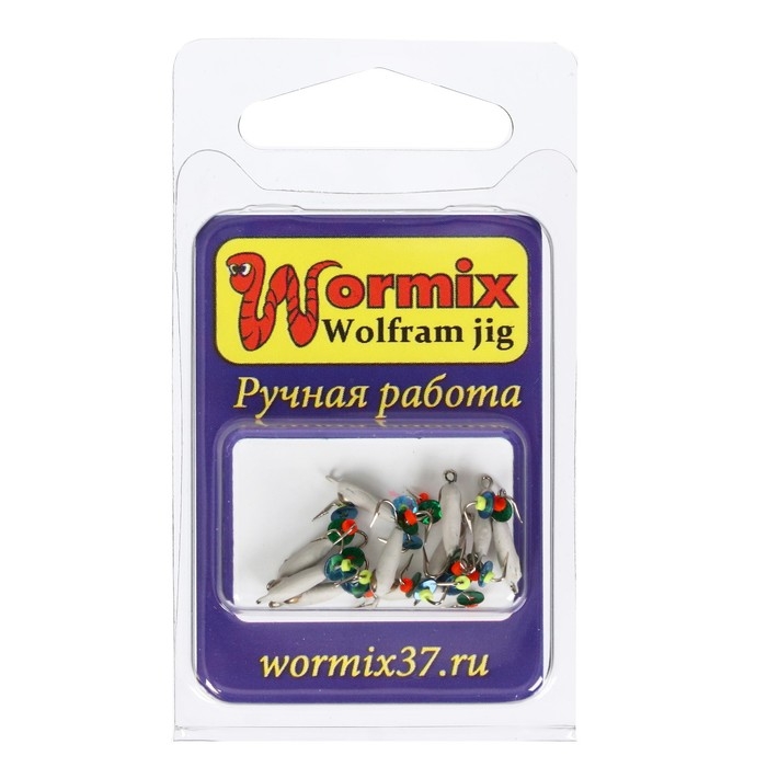 Мормышка Чертик Мормышка Чертик "Белый" с серебряной коронкой, вес 0.3 г, размер 2