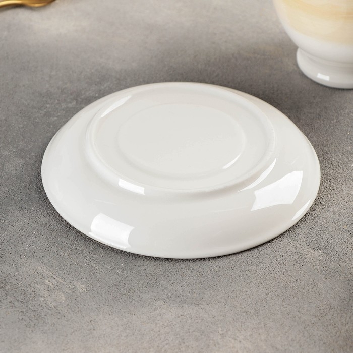 Чайная пара керамическая &laquo;Гелакси&raquo;, 2 предмета: чашка 200 мл, блюдце d=13 см, цвет бежевый