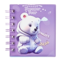 Записная книжка подарочная на гребне 80л,линия, цветной блок,обложка ПВХ 3D Мишка(10х10,5см) 10539 Записная книжка подарочная на гребне 80л,линия, цветной блок,обложка ПВХ 3D Мишка(10х10,5см) 10539
