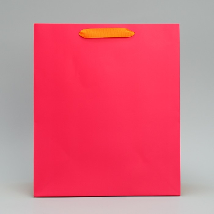 Пакет подарочный двухцветный, упаковка, &laquo;Розовый-оранжевый&raquo;, ML 23 х 27 х 11.5 см