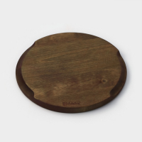 Блюдо для подачи Adelica, d=30&times;1,8 см, массив берёзы, потайные ручки, пропитано маслом, цвет шоколадный