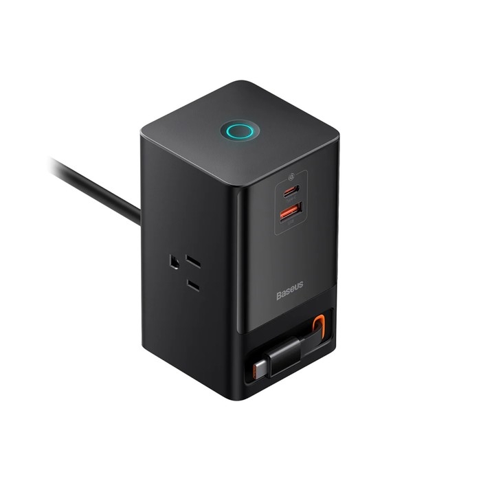 Зарядная станция Baseus PowerCombo, GAC+2U+2C 65W + Type-C-Type-C, PD, 65W, 1.5 м, чёрная Зарядная станция Baseus PowerCombo, GAC+2U+2C 65W + Type-C-Type-C, PD, 65W, 1.5 м, чёрная