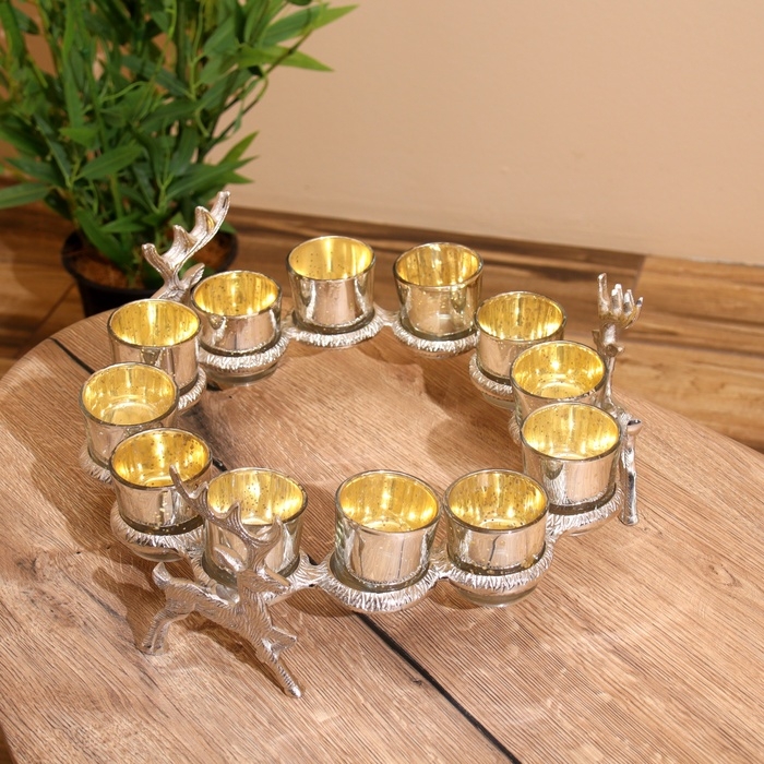 Подсвечник на 12 свечей Подсвечник на 12 свечей "12 месяцев" алюминий 37х37х14 см