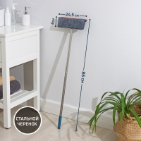 Щётка для окон Raccoon &laquo;Карманы&raquo;, стальная ручка 86 см, насадка из микрофибры 24,5&times;8 см