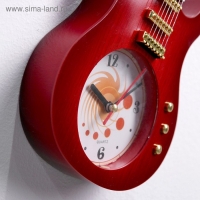 Часы настенные интерьерные детские "Гитара", дискретный ход, 11 х 38 см, циферблат 9 см