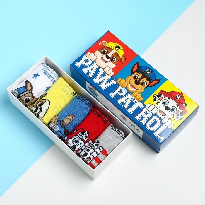 Набор детских носков 5 пар "Boy", PAW PATROL, 14-16 см