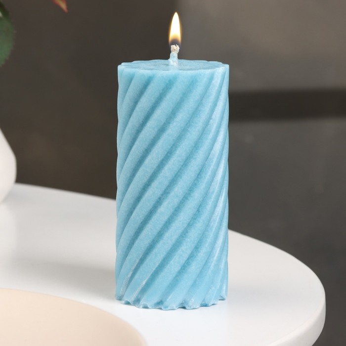 Свеча-цилиндр "Спираль", 5х10 см, нива, 6 ч