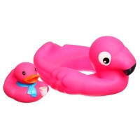 Набор резиновых игрушек для ванны &laquo;Фламинго.Уточка&raquo;, 2 шт, с пищалкой, виды МИКС, Крошка Я