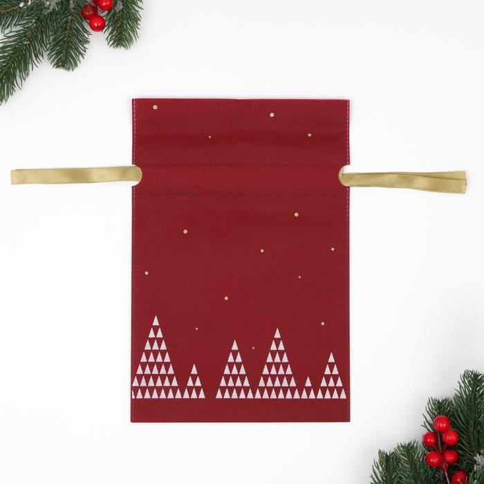 Новый год. Мешок подарочный Новый год. Мешок подарочный "Волшебный лес" красный, 20 x 30 см