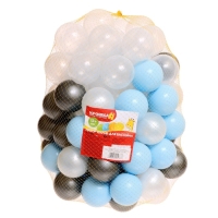 Набор шаров 100 штук, цвета: светло-голубой, серебро, белый перламутр, прозрачный, диаметр шара — 7,5 см Набор шаров 100 штук, цвета: светло-голубой, серебро, белый перламутр, прозрачный, диаметр шара — 7,5 см