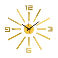 Часы настенные интерьерные, 3d "Лучи", бесшумные, наклейка, большие, d-40 см