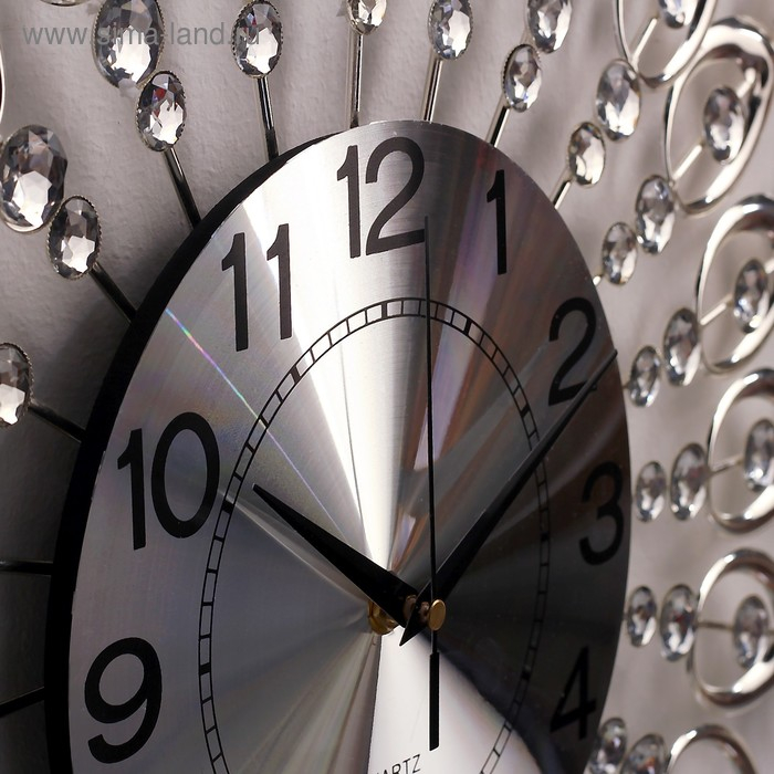 Часы настенные, серия: Ажур, Часы настенные, серия: Ажур, "Стальные Перья", плавный ход, d-69 см