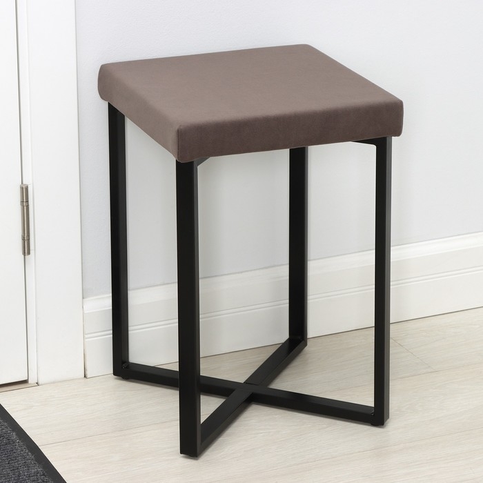 Табурет &laquo;Торонто&raquo;, 33&times;33&times;48 см, цвет каркаса чёрный, цвет сиденья серый