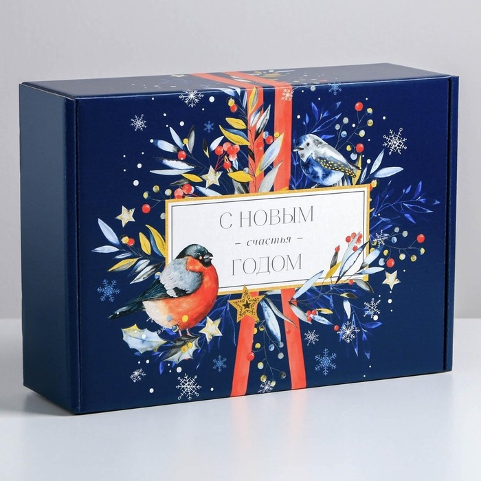 Коробка подарочная новогодняя складная &laquo;Теплоты&raquo;, 30,7 х 22 х 9,5 см, Новый год