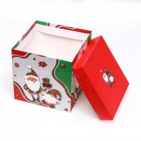 Новый год. Коробка Самосборная "Дед мороз и гном" 15 х 15 х 15 см