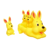 Набор резиновых игрушек для ванны &laquo;Мыльница: Зайчик&raquo;, с пищалкой, 4 шт, Крошка Я