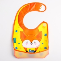 Нагрудник для кормления «Лисенок» непромокаемый на липучке, с карманом Нагрудник для кормления «Лисенок» непромокаемый на липучке, с карманом