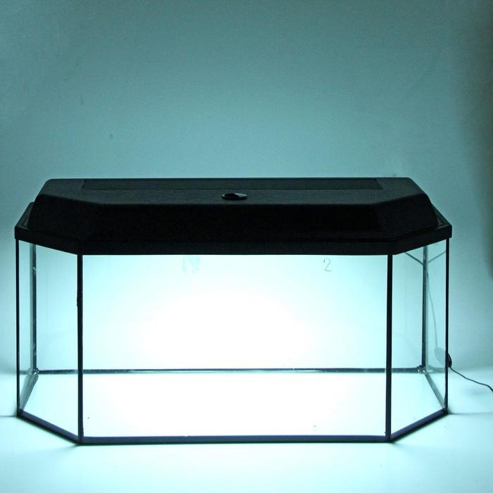 Аквариум Аквариум "Панорамный" с крышкой, 205 литров, 100 х 40 х 55/61 см, чёрный