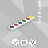 Акварель 6 цветов, ErichKrause, без кисти, картон, европодвес (облегченная упаковка) Акварель 6 цветов, ErichKrause, без кисти, картон, европодвес (облегченная упаковка)