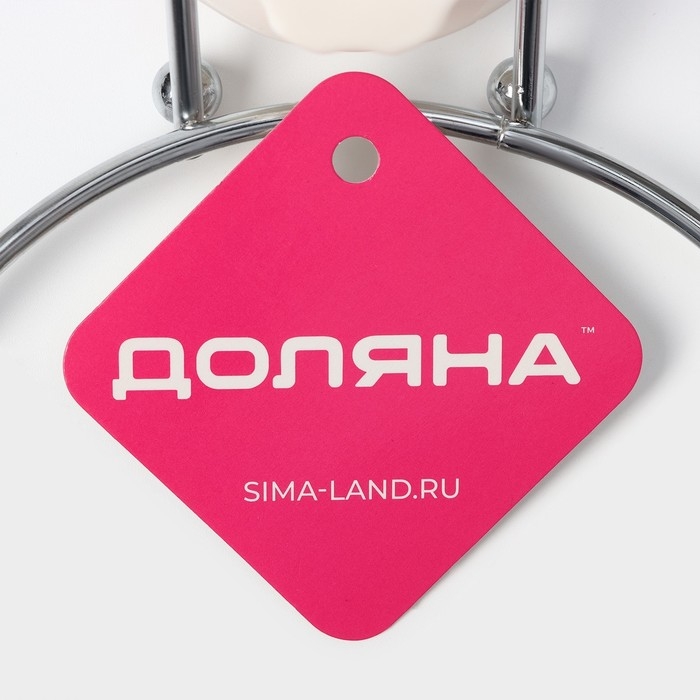 Держатель для полотенец одинарный Доляна, 20&times;15&times;4,5 см, кольцо, на вакуумной присоске