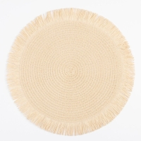 Набор салфеток 2 шт.Доляна "Бохо",цв.молочный, d 38 см Набор салфеток 2 шт.Доляна "Бохо",цв.молочный, d 38 см