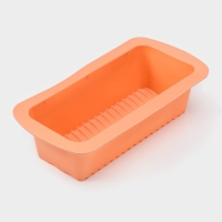 Форма для выпечки Доляна &laquo;Хлеб. Полосы&raquo;, силикон, 27,5&times;13,5&times;7 см, внутр.размер 23,5&times;11 см, цвет персиковый