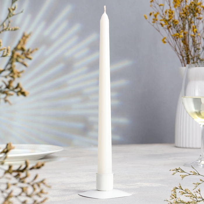 Свеча античная, 2,2х25 см, 4 шт лакированная белая