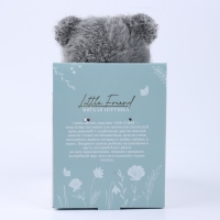 Мягкая игрушка Little Friend, новогодний мишка с зелёным шарфом, цвет темно-серый , 23 см