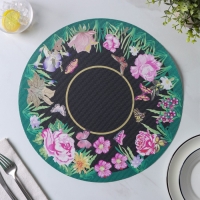 Салфетки сервировочные на стол Доляна &laquo;Роуз&raquo;, 4 шт, d=38 см