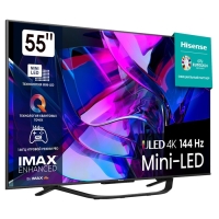 Телевизор HISENSE 55U7KQ, 55", 3840x2160,DVB-T2/C/S2,HDMI 4,USB 2,m-LED,Smart TV,черный Телевизор HISENSE 55U7KQ, 55", 3840x2160,DVB-T2/C/S2,HDMI 4,USB 2,m-LED,Smart TV,черный