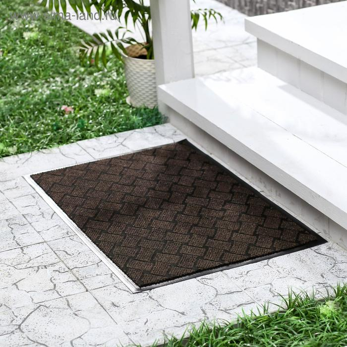 Коврик придверный влаговпитывающий &laquo;Крафт&raquo;, 80&times;120 см, цвет коричневый