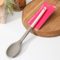 Ложка гарнирная Доляна &laquo;Стоун&raquo;, силикон, 33,5 см, цвет серый