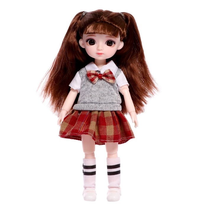 Кукла шарнирная «Арина» в платье, МИКС Кукла шарнирная «Арина» в платье, МИКС