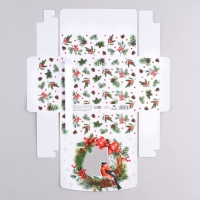 Коробка новогодняя складная &laquo;Снегири&raquo; 16.5 х 12.5 х 5 см, Новый год