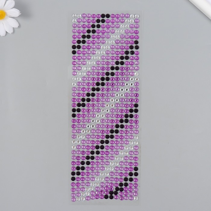Наклейка пластик стразы Наклейка пластик стразы "Градиент чёрно-фиолетовый" 30х10,5 см