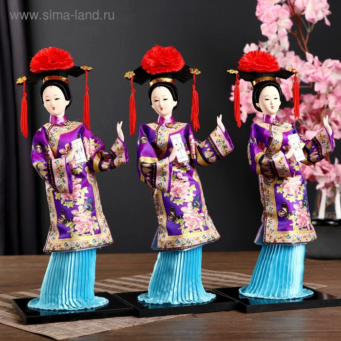 Кукла коллекционная "Китаянка в национ. платье с письменами" МИКС 32х12,5х12,5 см