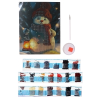 Алмазная мозаика с частичным заполнением на новый год «Снеговик» 20 х 25 см Алмазная мозаика с частичным заполнением на новый год «Снеговик» 20 х 25 см