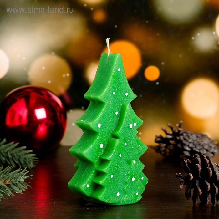 Свеча декоративная Свеча декоративная "Еловый лес", 7,5×4,5×12 см, зеленая