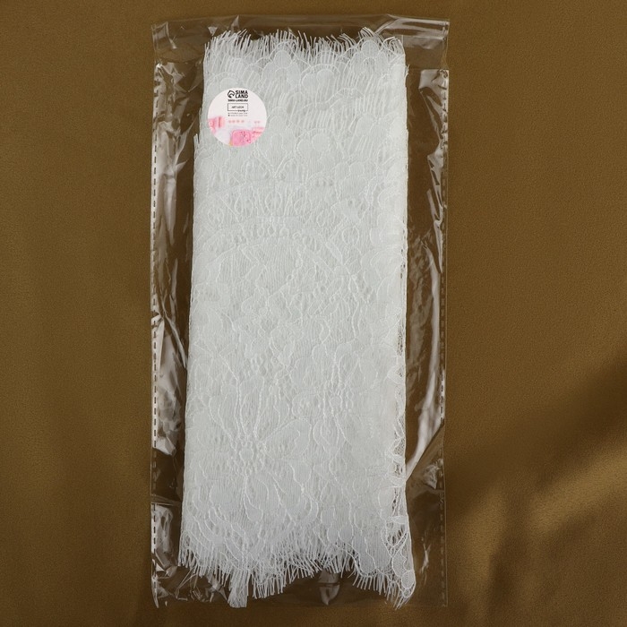 Кружево реснички, 215 мм &times; 3 &plusmn; 0,5 м, цвет белый