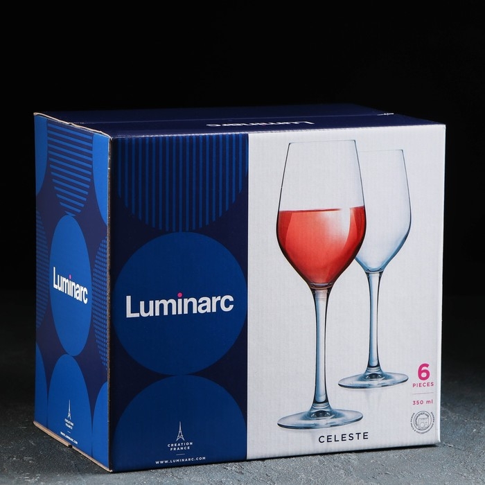 Набор стеклянных бокалов для вина &laquo;Селест&raquo;, 350 мл, 6 шт