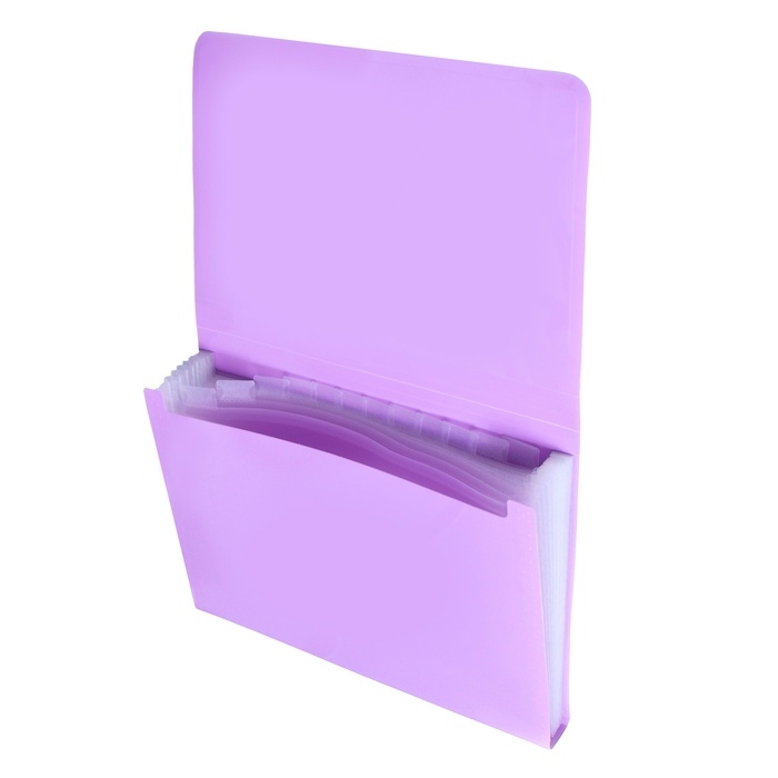 Папка-картотека, А4, 12 отделений, 600 мкм, ErichKrause Папка-картотека, А4, 12 отделений, 600 мкм, ErichKrause "Diagonal Pastel", на резинке, тиснение, микс