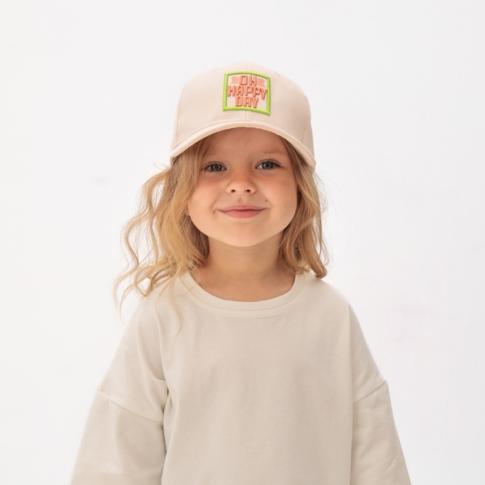 Кепка детская MINAKU "Oh happy day", цвет светло-розовый, р-р 54